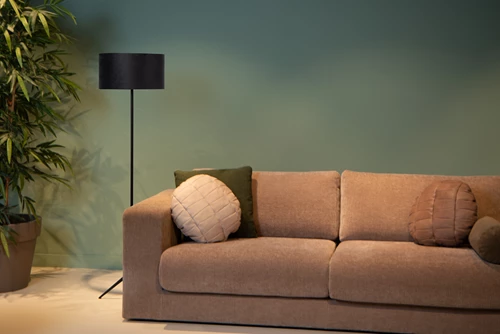 Lucide TONDO - Lampadaire - Ø 38 cm - 1xE27 - Noir - ambiance 1